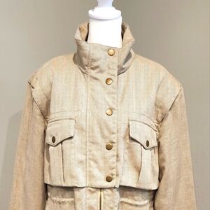 Banana Republic Beige Utility Jacket with Gold Buttons